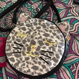 Betsy Johnson cat face handbag